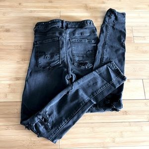 Black American Eagle Stretch Ripped Skinny Jeans